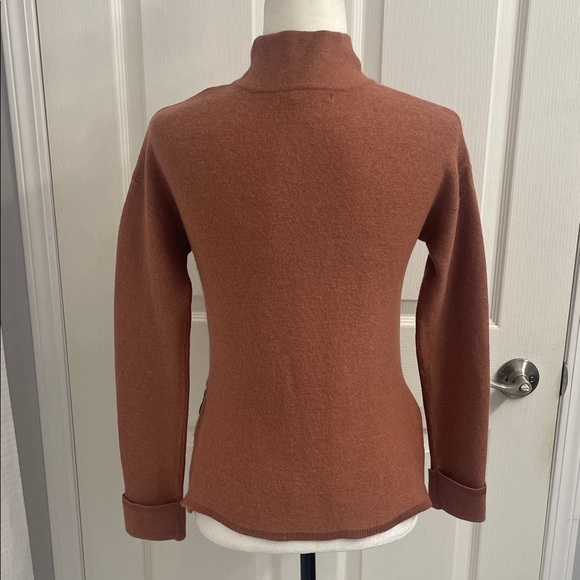 Tahari Women's Warm Merino Wool Blend Cinnamon Brown Mock Neck Sweater - Picture 6 of 11